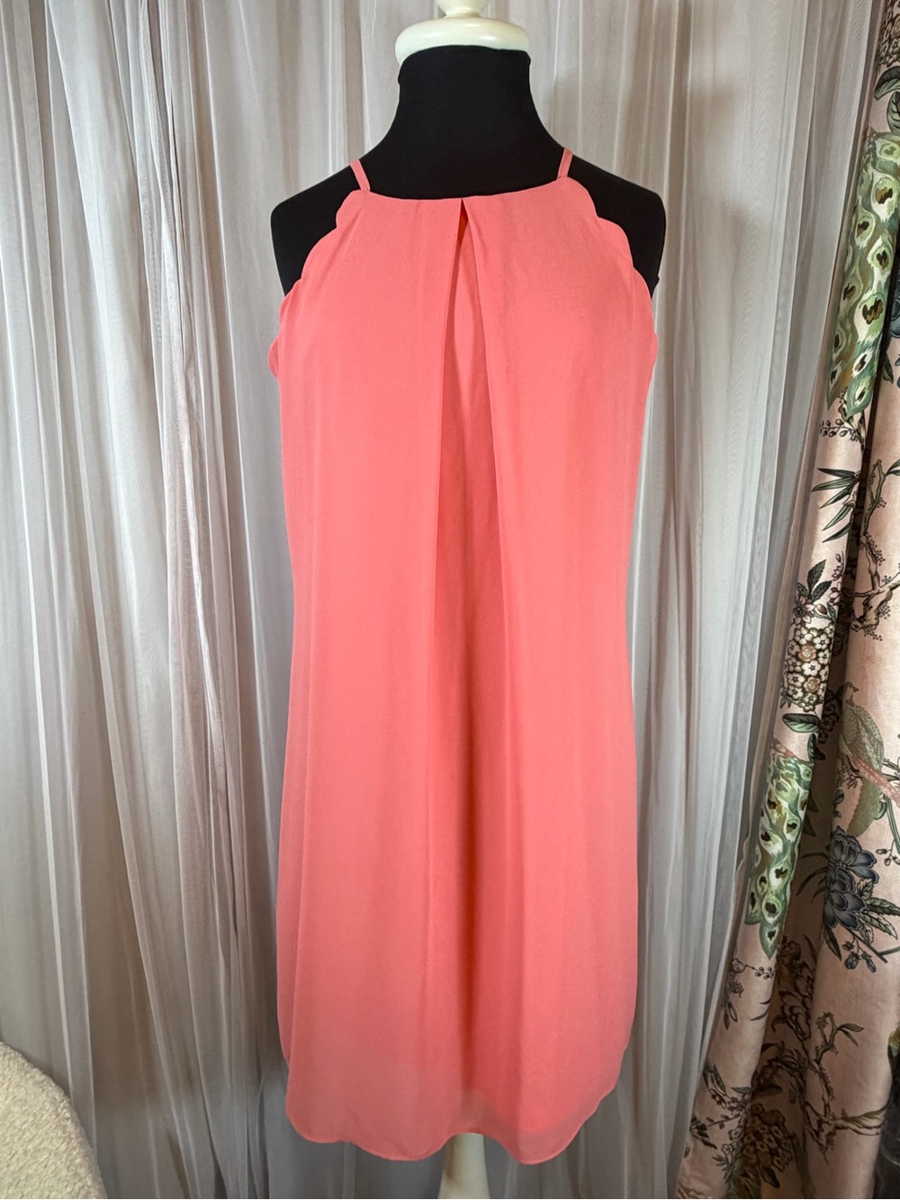 Iz Byer Coral Halter Shift Dress